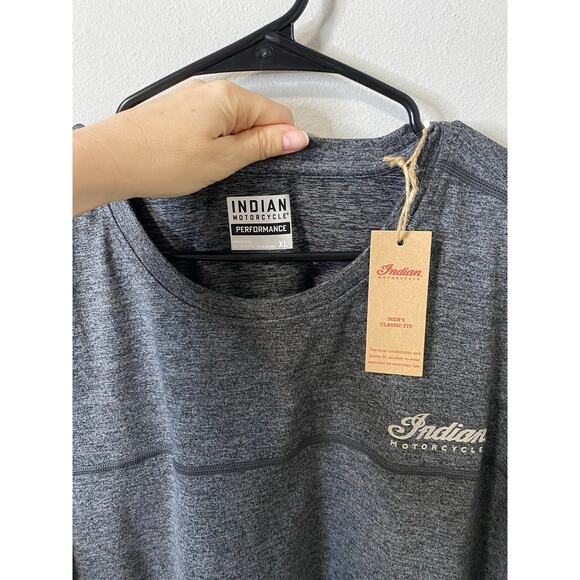 Indian Motorcycle Men's Performance Collection Athlete Script Tee, Gray Size XL - Picture 2 of 3